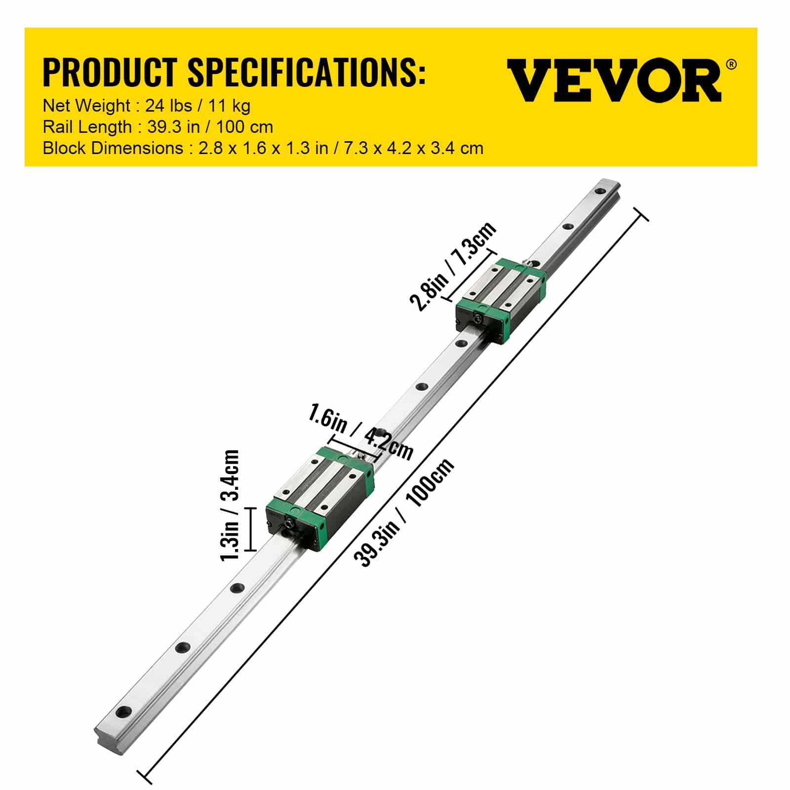 VEVOR CNC Linear Guide Kit: 2x HGR20 1000mm Rails, RM1605 Ballscrew with BF12/BK12 Supports for CNC Routers, Lathes, Mills - Image 7