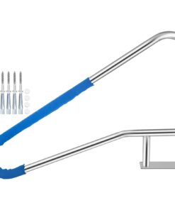 VEVOR 139.7x81.2 cm Pool Handrail, 304 Stainless Steel, 115 kg Load, Rustproof, Grip Cover, Screws & Drill Bit Included