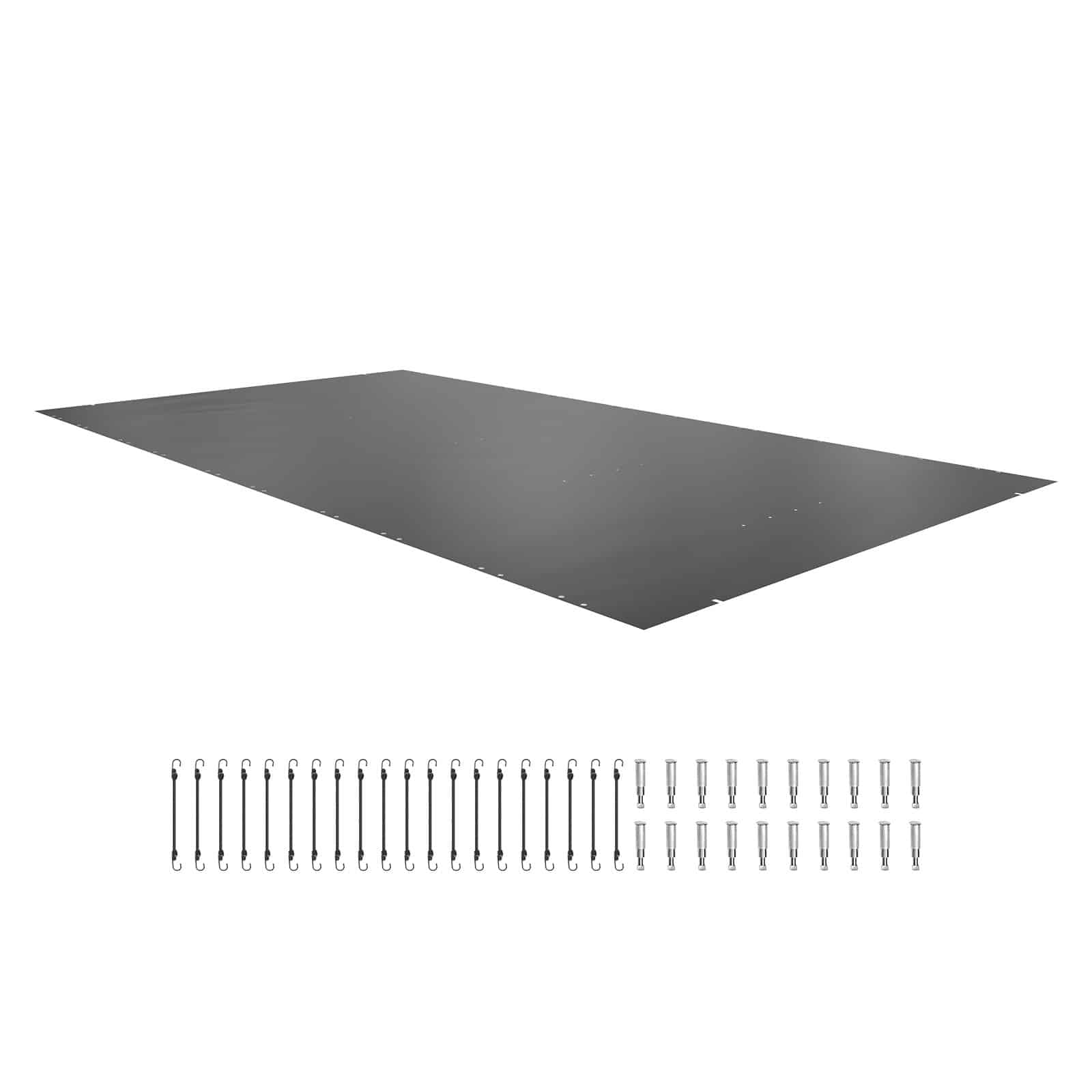VEVOR 4x8 m ristkülikukujuline PVC maasisese basseini turvakate, söehall, talvekaitse äravooluavadega