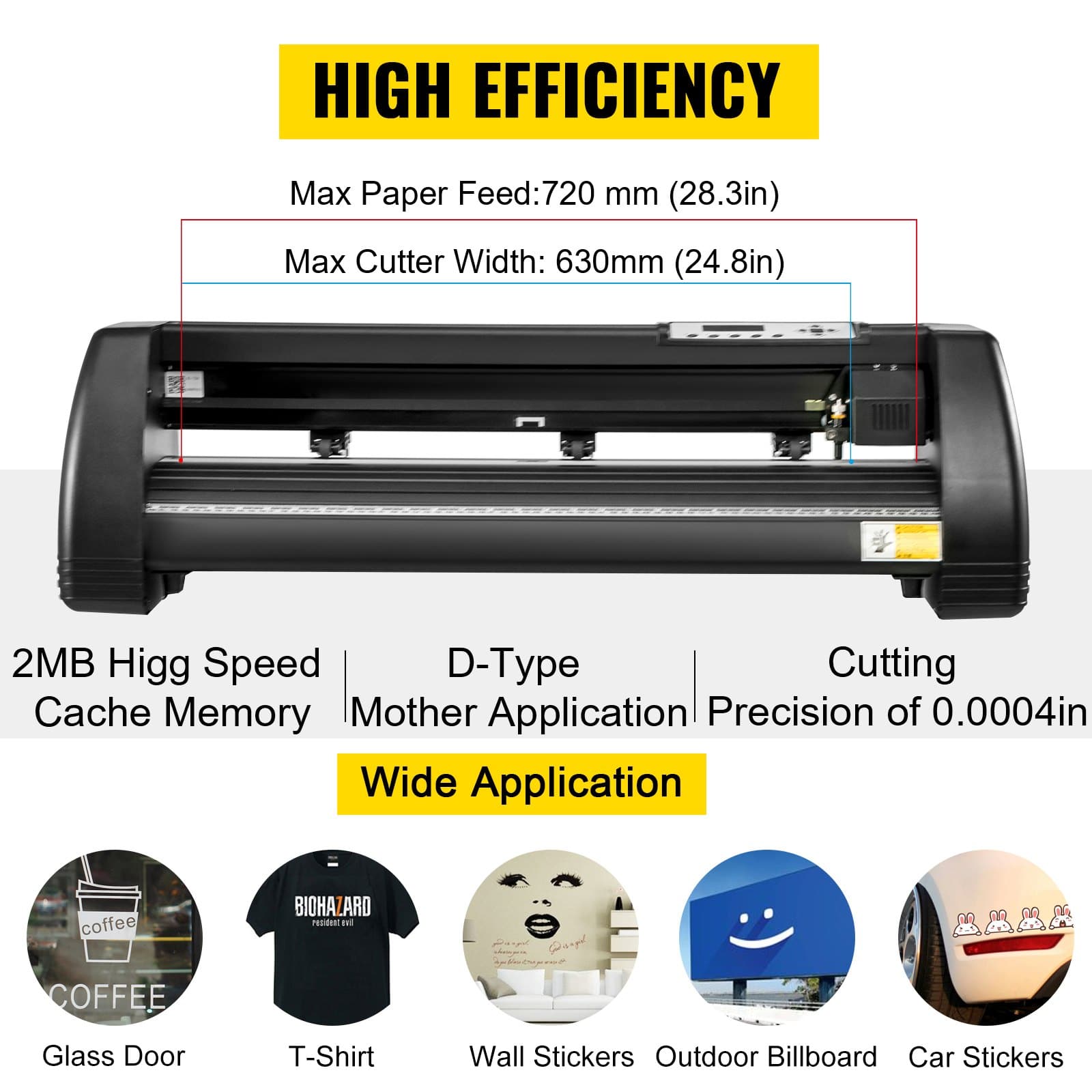 VEVOR 5-in-1 Heat Press & 71 cm Vinyl Cutter Plotter with Software, 30.5x38.1 cm Sublimation Machine for Custom Printing - Image 3