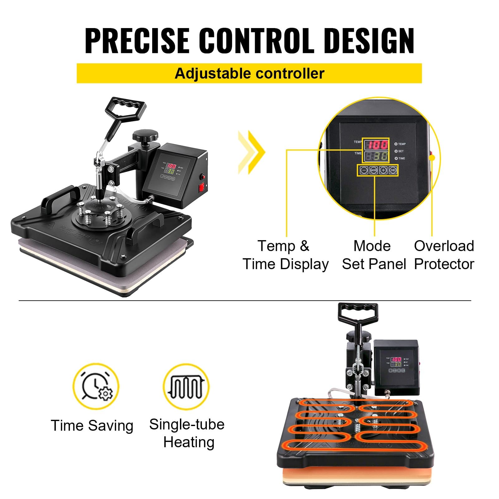 VEVOR 5-in-1 Heat Press & 71 cm Vinyl Cutter Plotter with Software, 30.5x38.1 cm Sublimation Machine for Custom Printing - Image 5