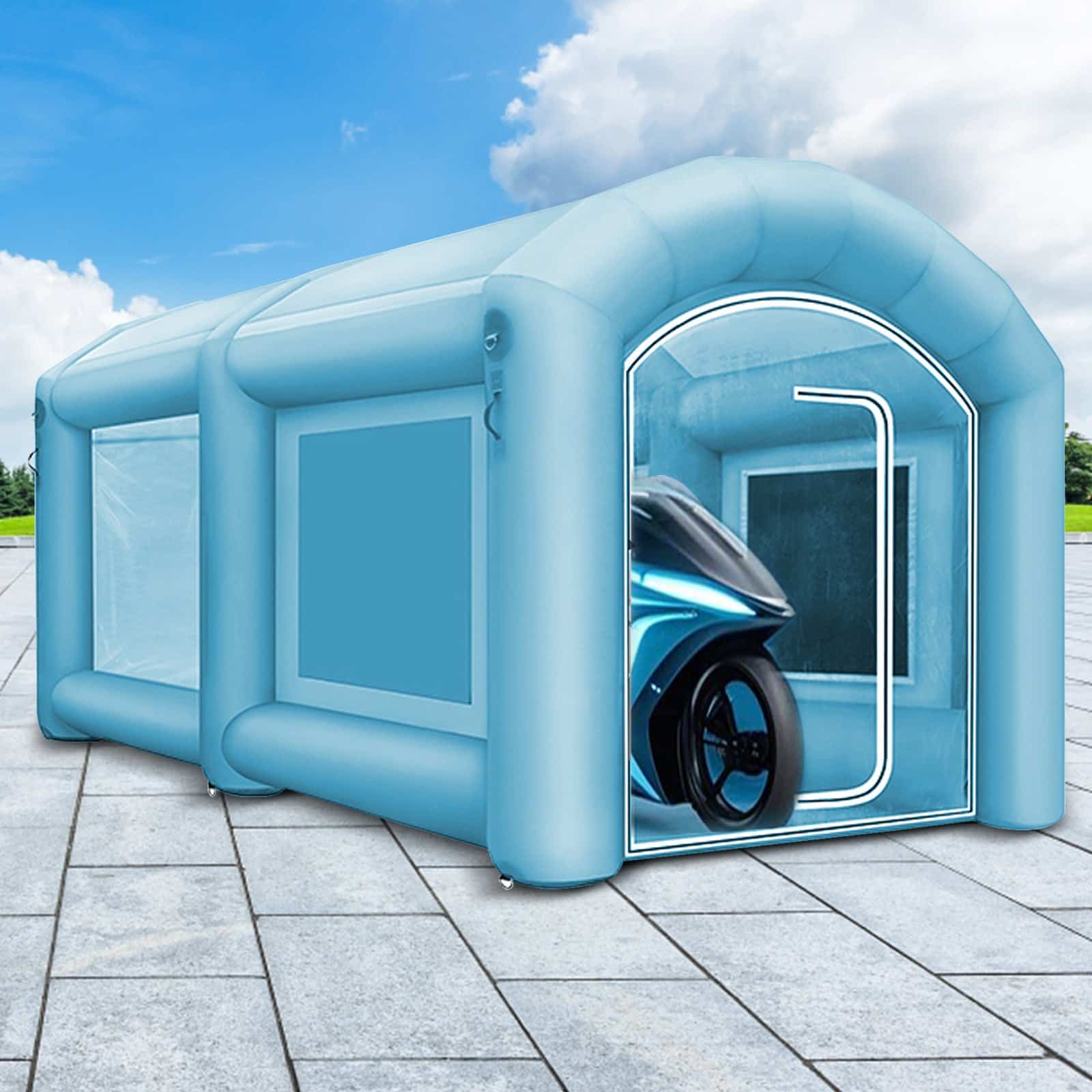 VEVOR Inflatable Spray Booth Tent 3.6x1.7x1.8m with 2 Blowers, Car Paint Workstation, 210D Oxford Fabric & Air Filtration - Зображення 8