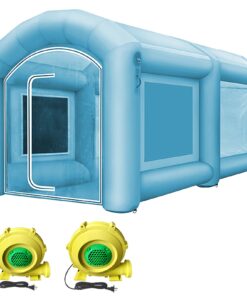 VEVOR Inflatable Spray Booth Tent 3.6x1.7x1.8m with 2 Blowers, Car Paint Workstation, 210D Oxford Fabric & Air Filtration