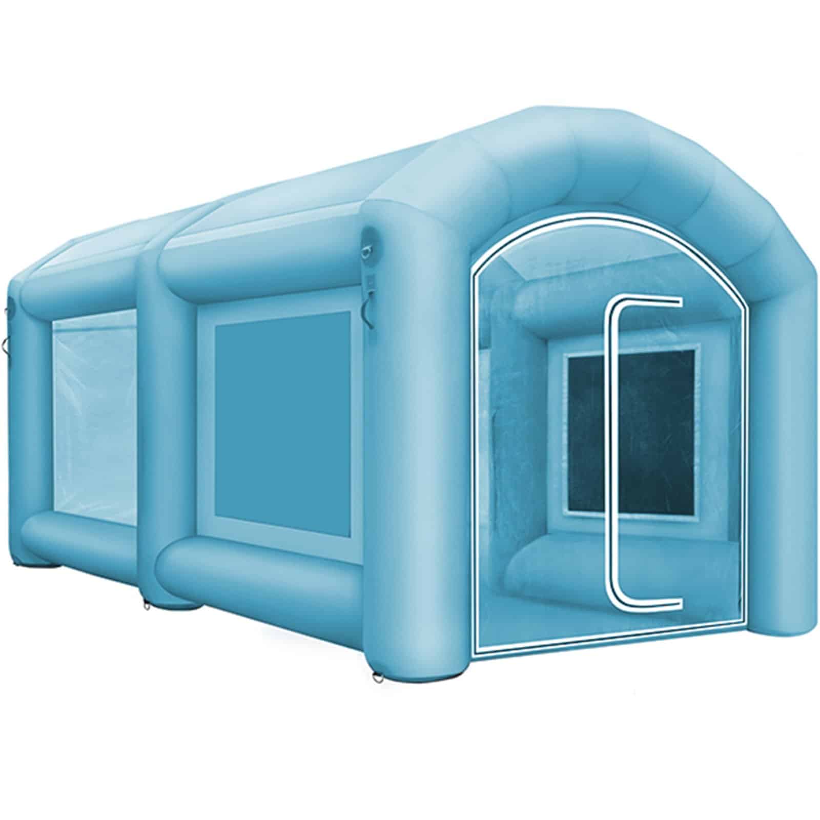 VEVOR Inflatable Spray Booth Tent 3.6x1.7x1.8m with 2 Blowers, Car Paint Workstation, 210D Oxford Fabric & Air Filtration - Зображення 10