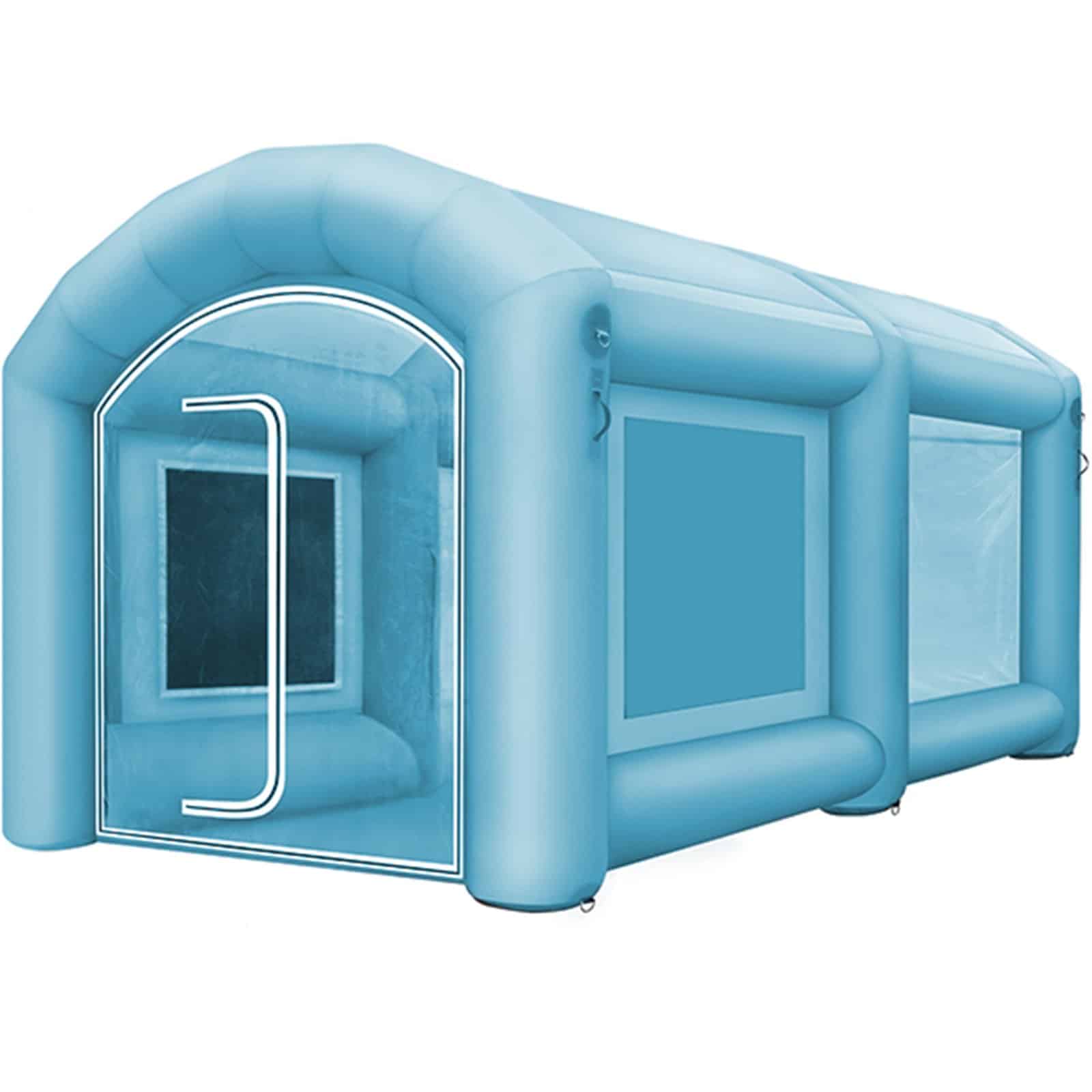 VEVOR Inflatable Spray Booth Tent 3.6x1.7x1.8m with 2 Blowers, Car Paint Workstation, 210D Oxford Fabric & Air Filtration - Зображення 9