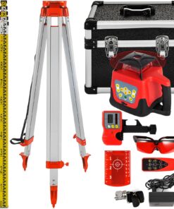 VEVOR 360° Self-Leveling Rotary Laser Level Set with Tripod & 5m Staff, 500m Range, for Indoor & Outdoor Construction
