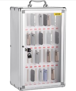 VEVOR Cell Phone Storage Cabinet with 36 Slots, Aluminum, Wall-Mounted Locker with Key Lock & Tags, for Classroom/Office/Gym