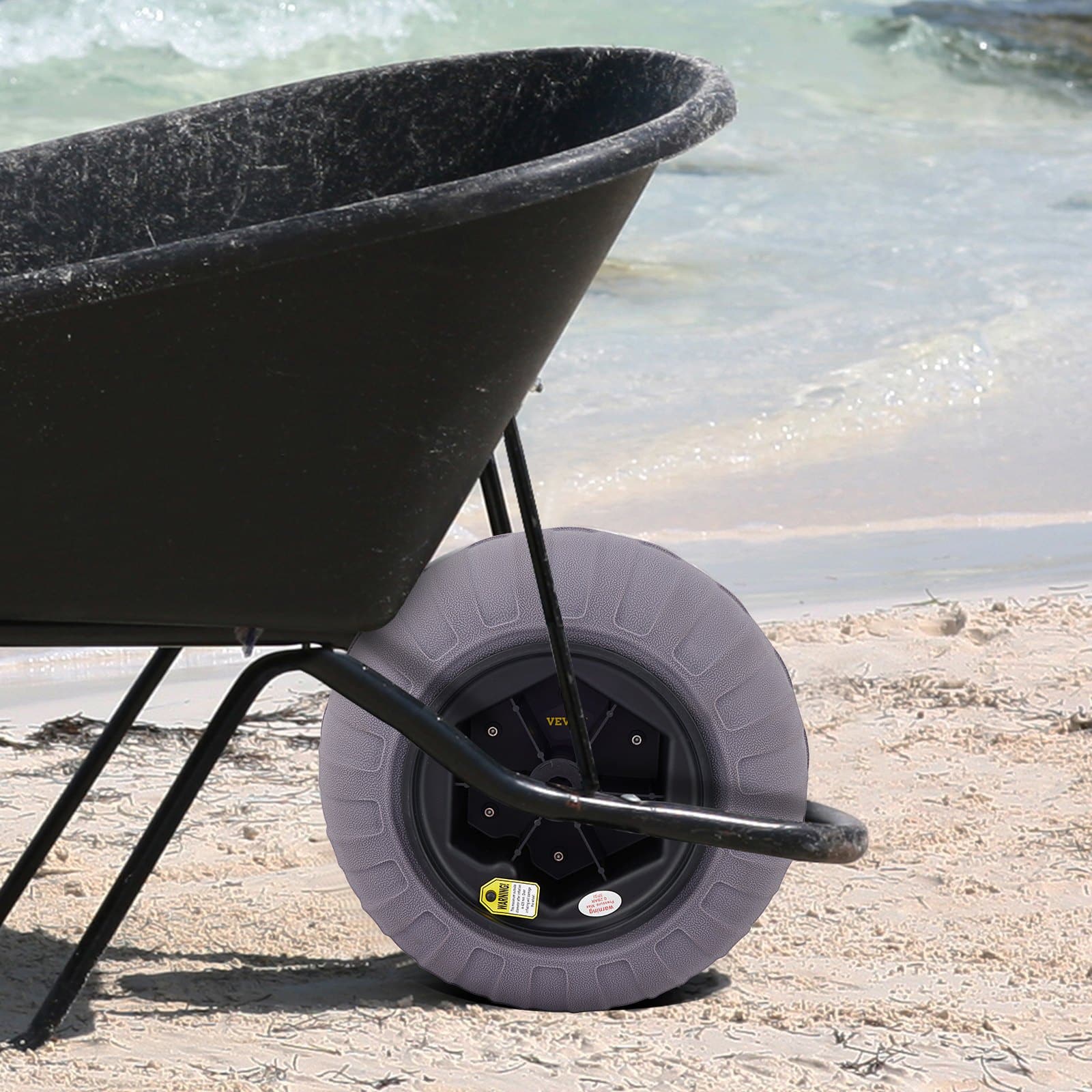 VEVOR 2-Pack 40 cm Beach Balloon Wheels with Air Pump – TPU Sand Tires for Kayak, Canoe, Buggy & Cart, 80 kg Load Capacity — изображение 8