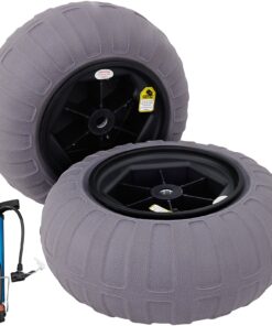 VEVOR 2-Pack 40 см. Пляжные воздушные шары с воздушным насосом — песочные шины TPU для каяков, каноэ, багги и тележек, грузоподъемность 80 кг
