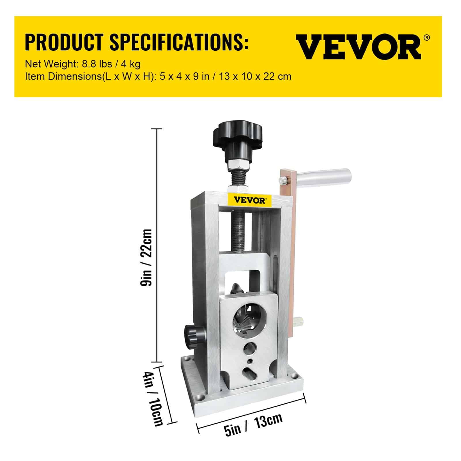VEVOR Wire Stripping Machine 1.5–40 mm, Manual & Drill Powered Copper Cable Stripper, Steel Blade, Portable, for Recycling - Image 7