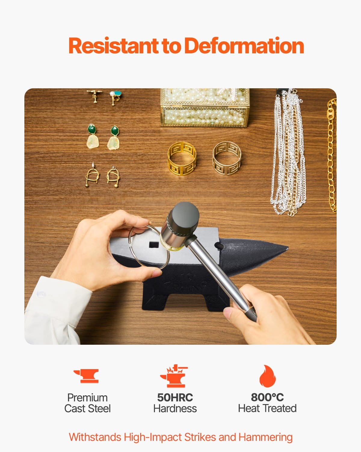 VEVOR 10kg Cast Iron Blacksmith Anvil with Single Horn, Large Work Surface, High Hardness for Shaping & Bending — изображение 2