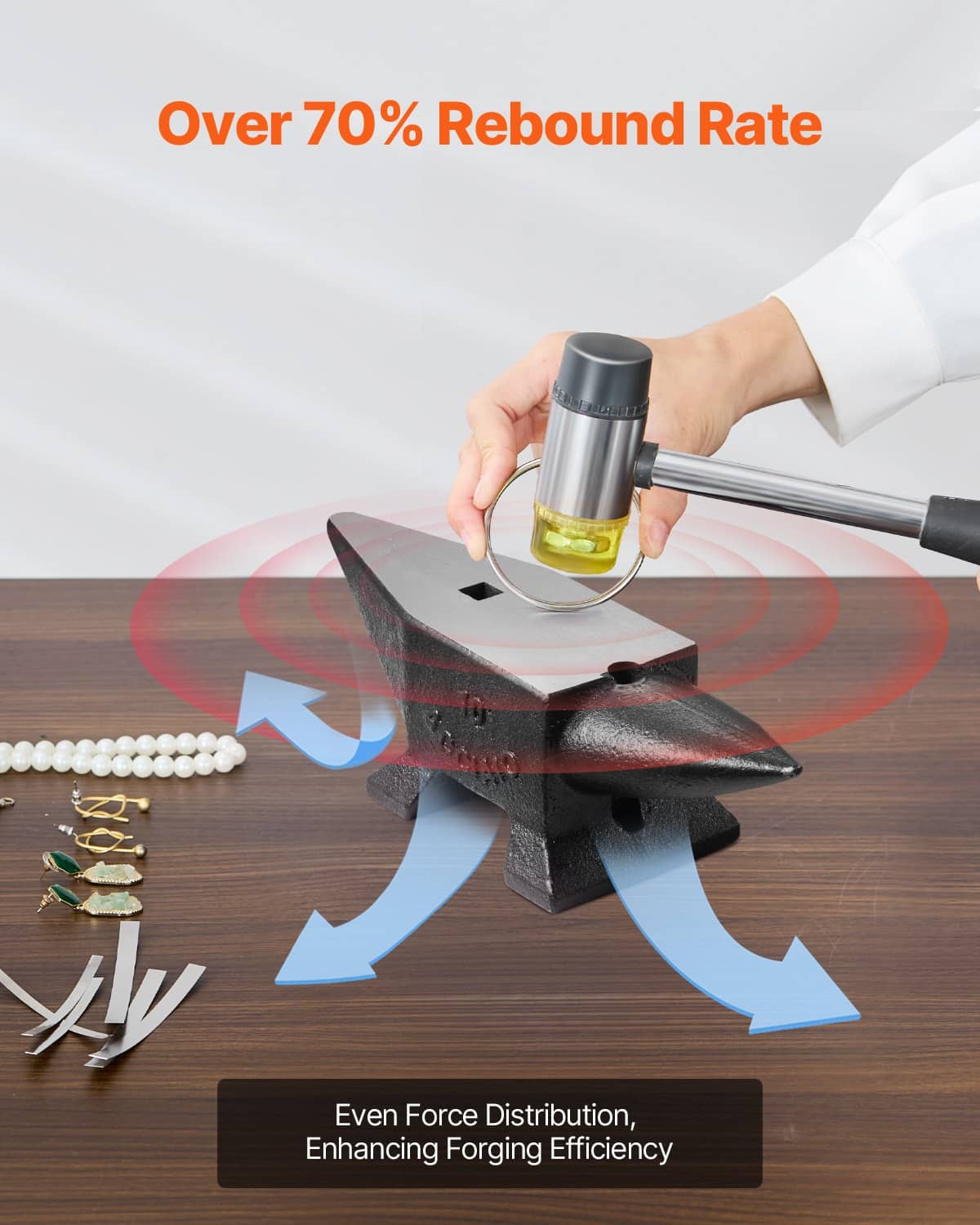 VEVOR 10kg Cast Iron Blacksmith Anvil with Single Horn, Large Work Surface, High Hardness for Shaping & Bending — изображение 3