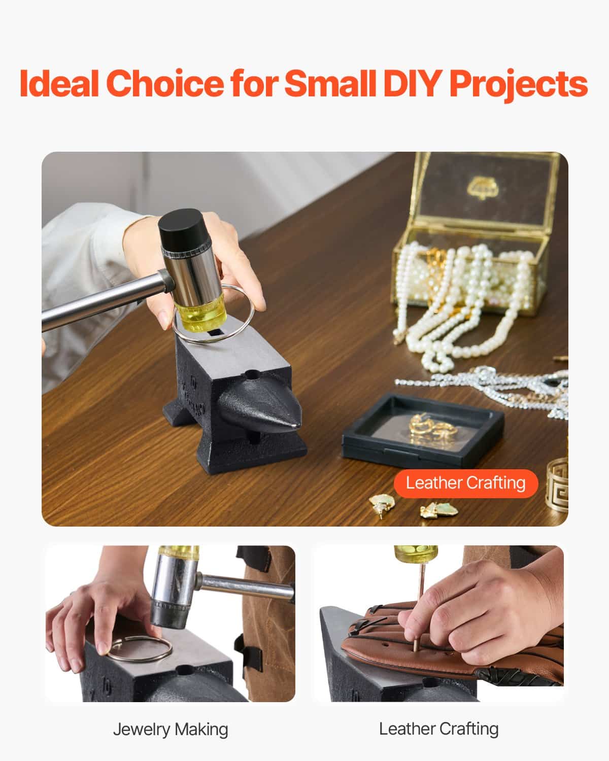 VEVOR 10kg Cast Iron Blacksmith Anvil with Single Horn, Large Work Surface, High Hardness for Shaping & Bending — изображение 6