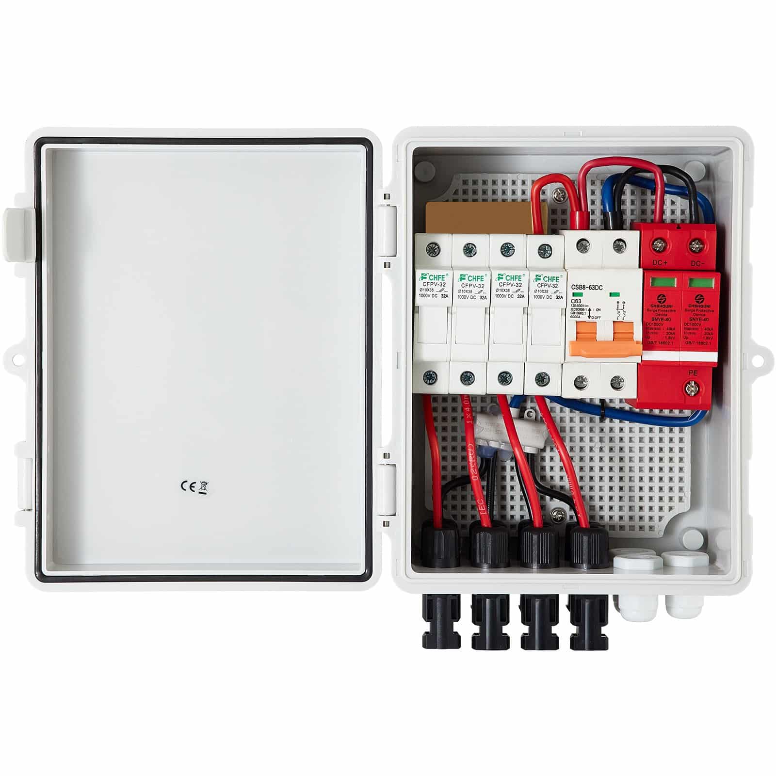 VEVOR 4-String PV Combiner Box, 15A Fuses, 63A Breaker, IP65 Waterproof, Lightning Protection, for Grid/Off-Grid Solar Systems — изображение 11