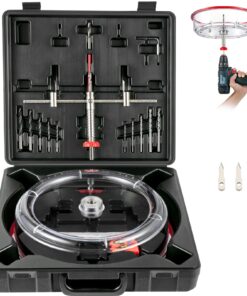 VEVOR Adjustable Hole Saw Cutter Kit 40–300 mm with Dust Shield, Drill Bits & Case for Lights, Speakers, Vent Holes