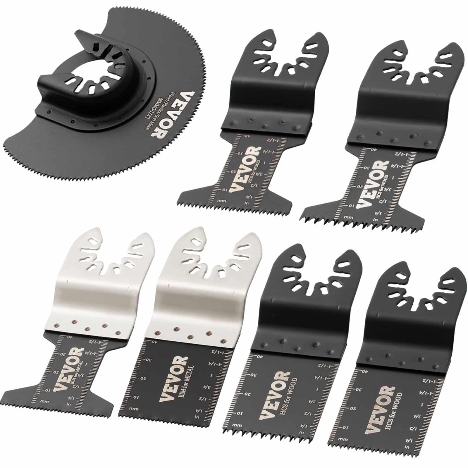 VEVOR 50 PCS Oscillating Multitool Saw Blades Set, HCS & Bi-Metal Blades for Wood, Plastic, Metal – Compatible with Major Brands - Pilt 10