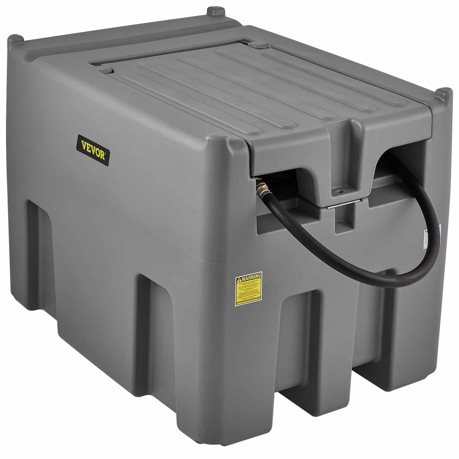 VEVOR 439L Portable Diesel Transfer Tank with 12V Pump, 10.6 GPM Flow, 4m Hose, Lockable Lid & Filter, Gray