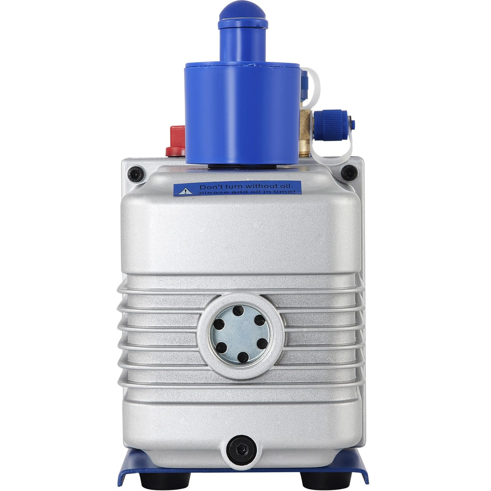 VEVOR 10 CFM 1 HP Two-Stage Rotary Vane Vacuum Pump, 220V, 5 Pa, Oil 550 ml, for HVAC, Auto AC, Food, Wine, Blue - Pilt 12