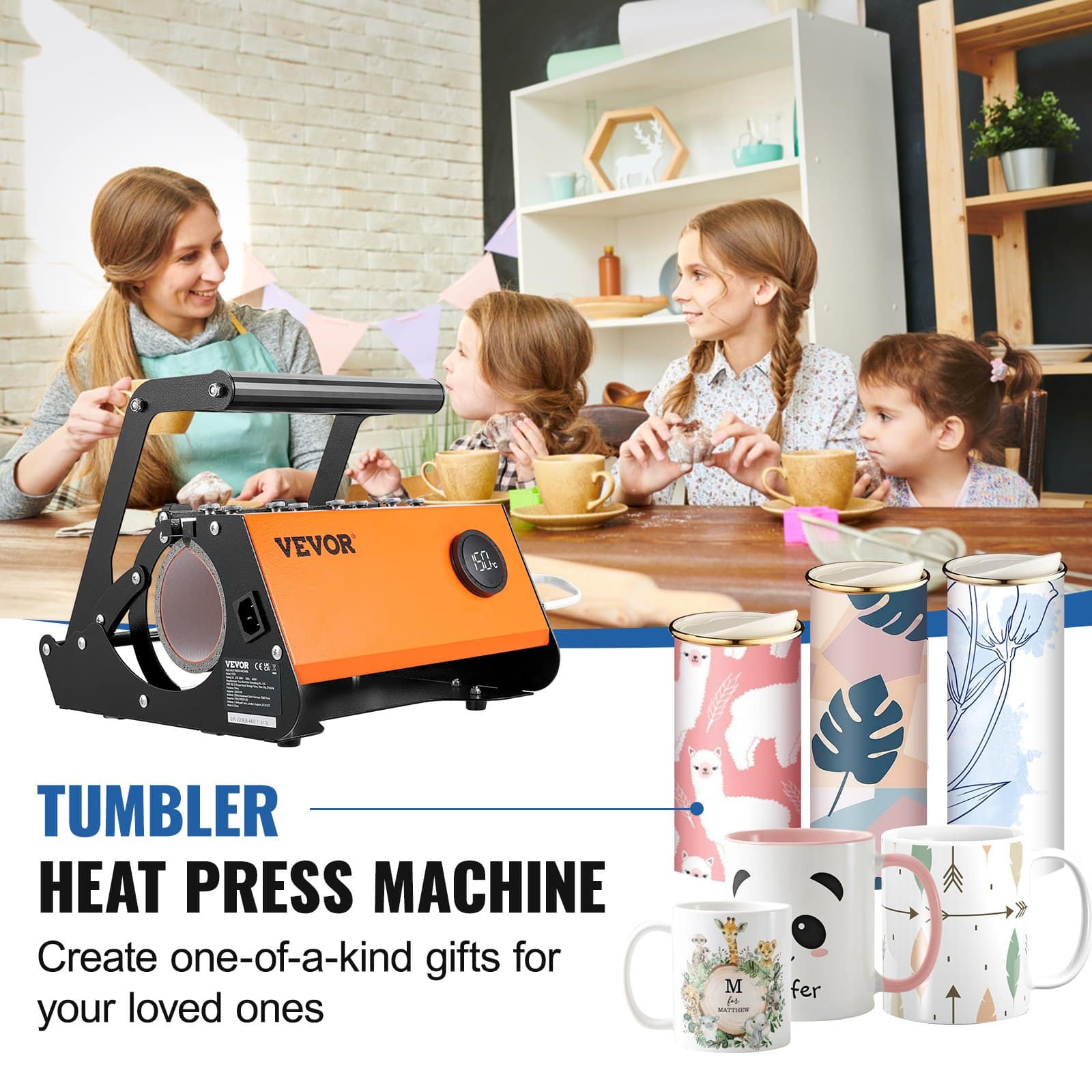 VEVOR Mug Heat Press 850.5g – Sublimation Tumbler Heat Press for 11–30oz Ceramic, Glass, Steel Mugs with Gloves & Tape — изображение 2