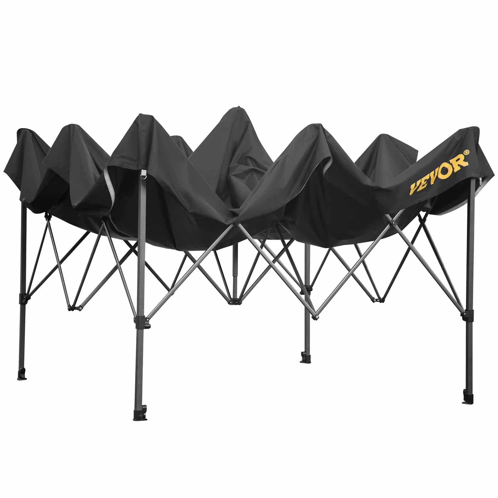 VEVOR 3x3 m Pop Up Canopy Tent with Removable PVC Sidewalls, UV & Waterproof Gazebo with Wheeled Bag for Outdoor Use, Black - Зображення 12