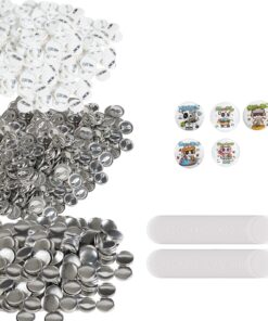 VEVOR 500 Sets 25mm Pin Back Button Parts Kit – Metal/Plastic Backs, Clear Film & Paper for DIY Badge Making – No Machine