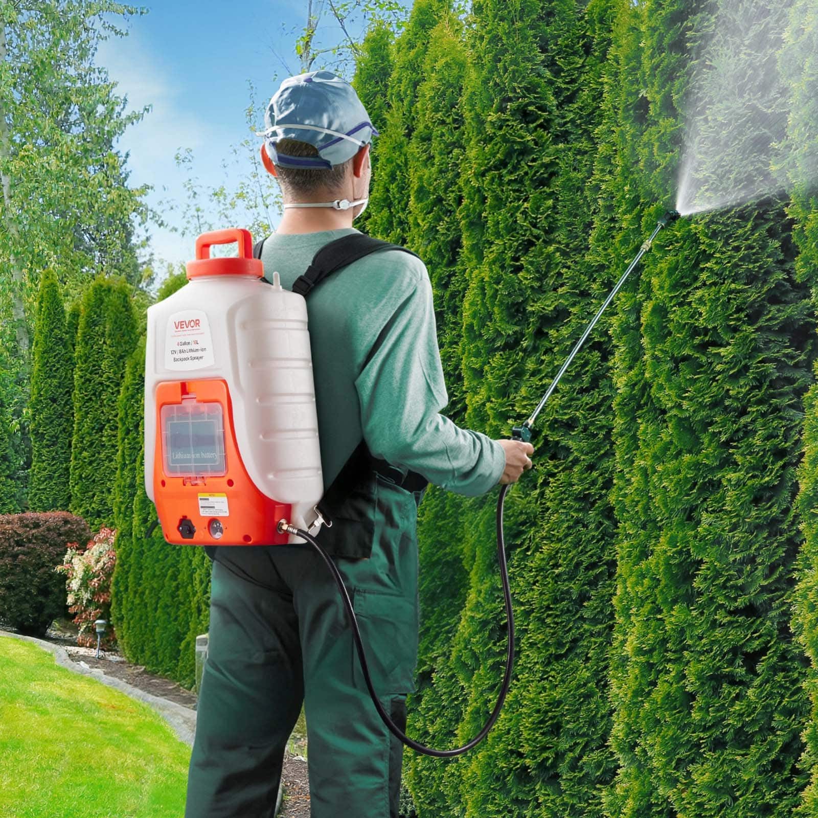 VEVOR 15L Battery Backpack Sprayer with 0–6.2 bar Adjustable Pressure, 8Ah Battery, 8 Nozzles, 2 Wands - Pilt 8