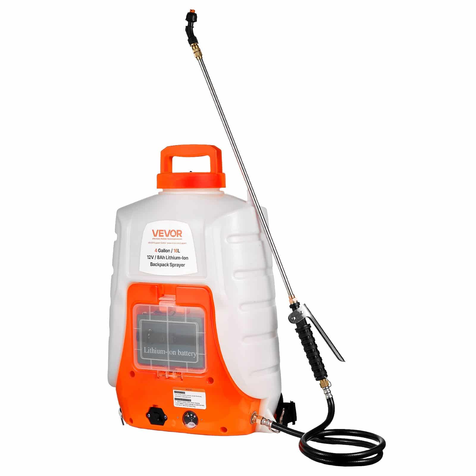 VEVOR 15L Battery Backpack Sprayer with 0–6.2 bar Adjustable Pressure, 8Ah Battery, 8 Nozzles, 2 Wands - Pilt 12