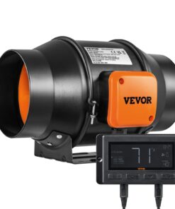 Вентилятор VEVOR 150mm Inline Duct 683 м³/ч с регулятором температуры и влажности, тихий двигатель EC для вентиляции, шатра для выращивания, гидропоника