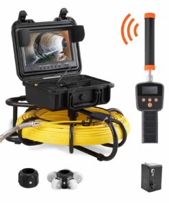 VEVOR камера для инспекции канализационных труб с зондом 512Гц, экран 22.9 см 720p, кабель 91.5 м, IP68, 12 светодиодов