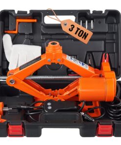 VEVOR 3 Ton Electric Scissor Car Jack Kit, 130–420 mm Lift Range, 12V Powered Emergency Auto Repair Tool with LED & Case