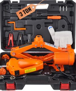 Электрический ножничный домкрат VEVOR 3 тонны с ударным гайковертом, подъём 130–420 мм, комплект для ремонта шин