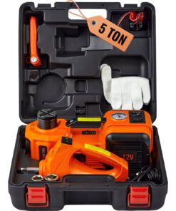 VEVOR 5 Ton 12V Electric Hydraulic Car Jack Kit with Impact Wrench & Tire Inflator Pump, 155–450 mm Lift Range
