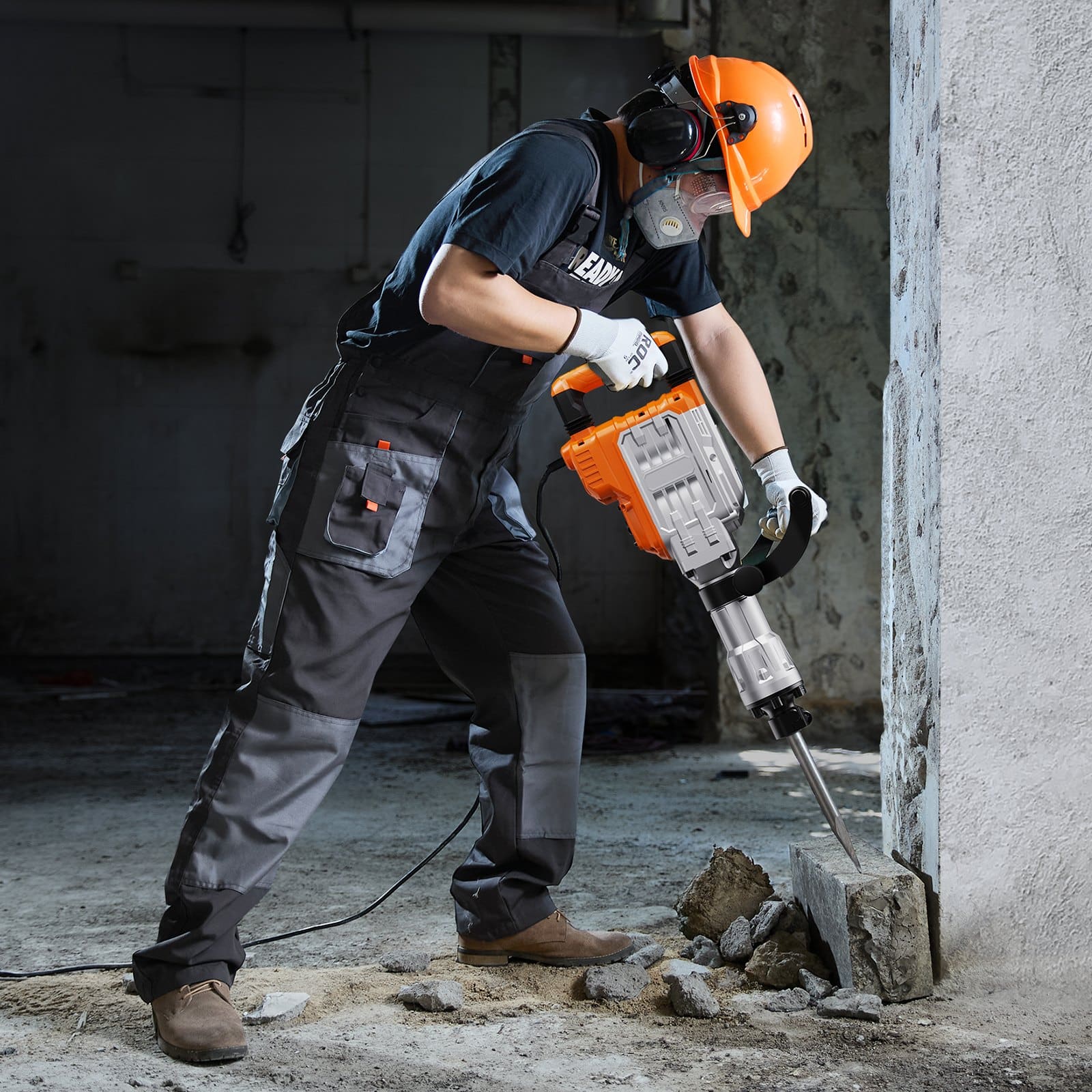 VEVOR 3500W Electric Demolition Jack Hammer, 60J Impact, 1900 BPM, 2 Chisels, 360° Handle, Gloves, Case, 220V Concrete Breaker — изображение 8