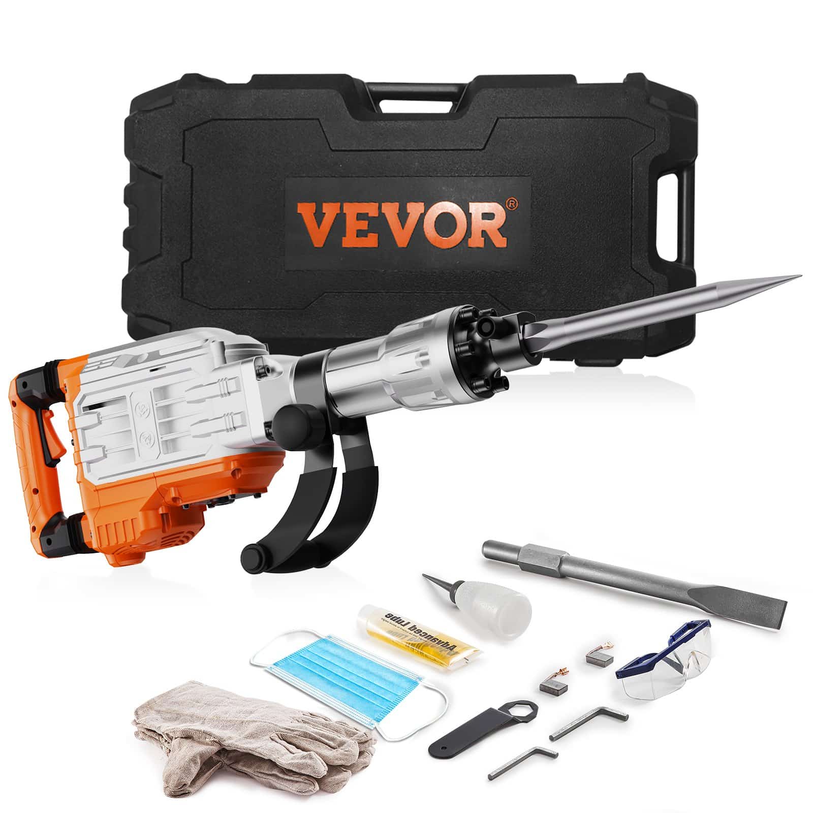 VEVOR 3500W Electric Demolition Jack Hammer, 60J Impact, 1900 BPM, 2 Chisels, 360° Handle, Gloves, Case, 220V Concrete Breaker — изображение 9