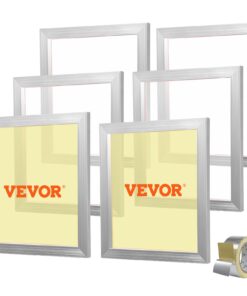 VEVOR Набор для трафаретной печати, 6 алюминиевых рамок 45x50см, сетка 160, нейлон высокого натяжения для печати на футболках