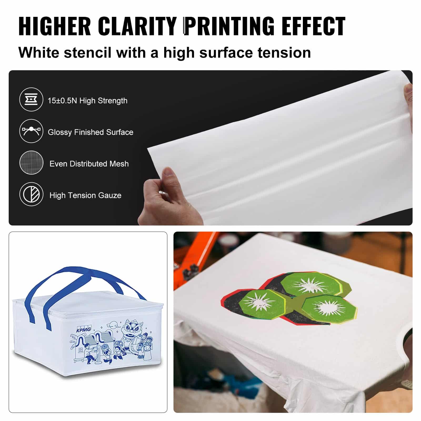 VEVOR 6pcs Silk Screen Printing Kit with 50.8x61cm 110 Mesh Aluminum Frames for Fabric, Paper, Wood, and Glass Printing - Image 4