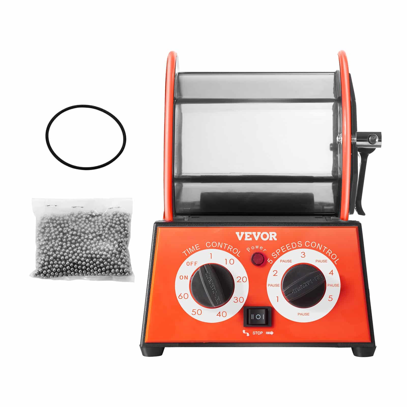 VEVOR 5kg Rotary Tumbler Polishing Machine for Jewelry & Metal, 5-Speed, Bi-Directional, Timer, Surface Finisher – Paveikslėlis 9