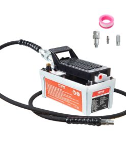 VEVOR Air Hydraulic Foot Pump, 6895 Bar, 1.9L Tank, 2m Hose, NPT 10mm Outlet, 6.4mm Inlet, for Auto Body & Frame Machines, Gray