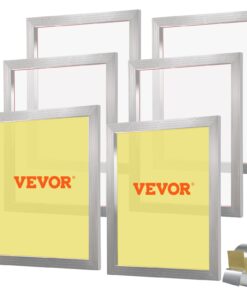 Комплект для печати экрана из алюминиевого шелка VEVOR 6 частей с рамками из сетки 160 см размером 51x61 см и запечатывающей лентой для печати футболок своими руками