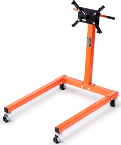 VEVOR 590 kg Rotating Engine Stand with 360° Adjustable Head, Steel Base, 4 Arms, Tray & Lockable Wheels for Car Repair