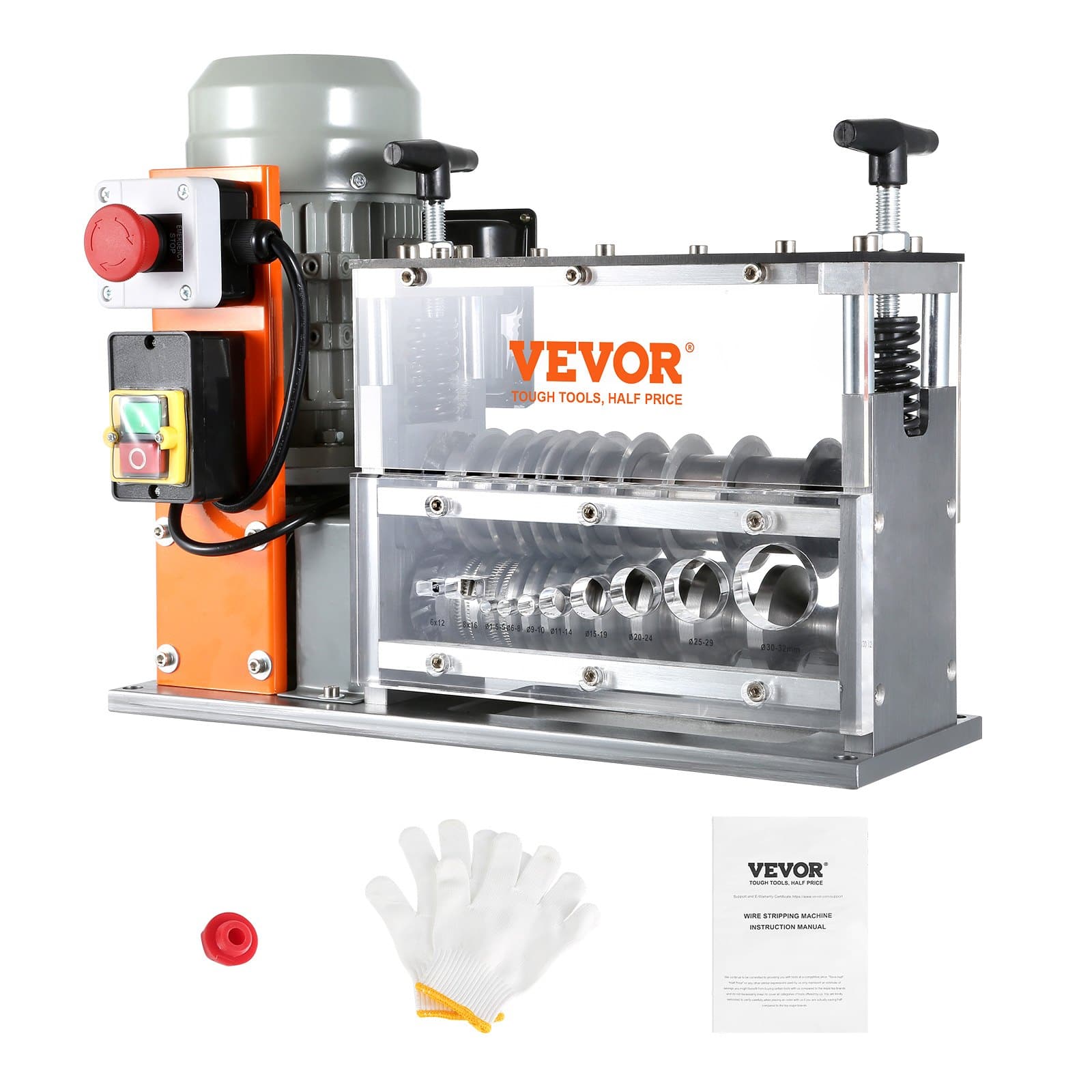 VEVOR 750W Electric Wire Stripping Machine, 1.5–40 mm Cable Stripper, 30m/min, 10-Channel Copper Wire Peeler for Recycling