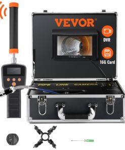 Камера для проверки канализации VEVOR с экраном 17,8 см, камерой IP68 1000TVL, кабелем 40 м, локатором 512 Гц, видеорегистратором и светодиодными фонарями