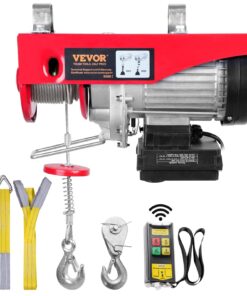 Электрическая лебедка VEVOR 399.2кг, 850Вт 220В с пультом, Высота подъема 12.19м, Мотор из меди для гаража/фабрики