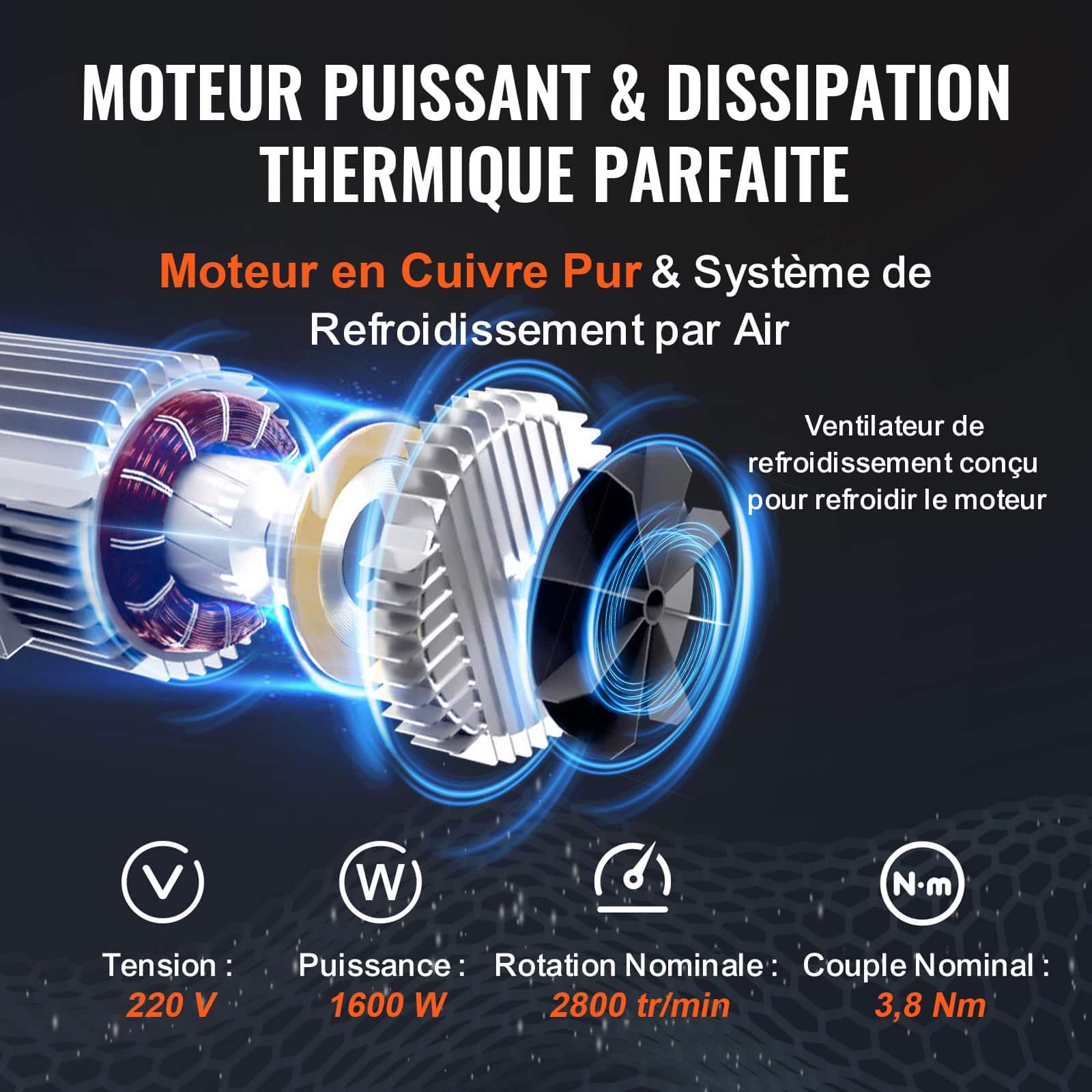 VEVOR 1000 kg Electric Hoist Winch 1600W 220V with Wireless Remote, Ceiling Mount, for Garage, Workshop, Construction Use - Image 5