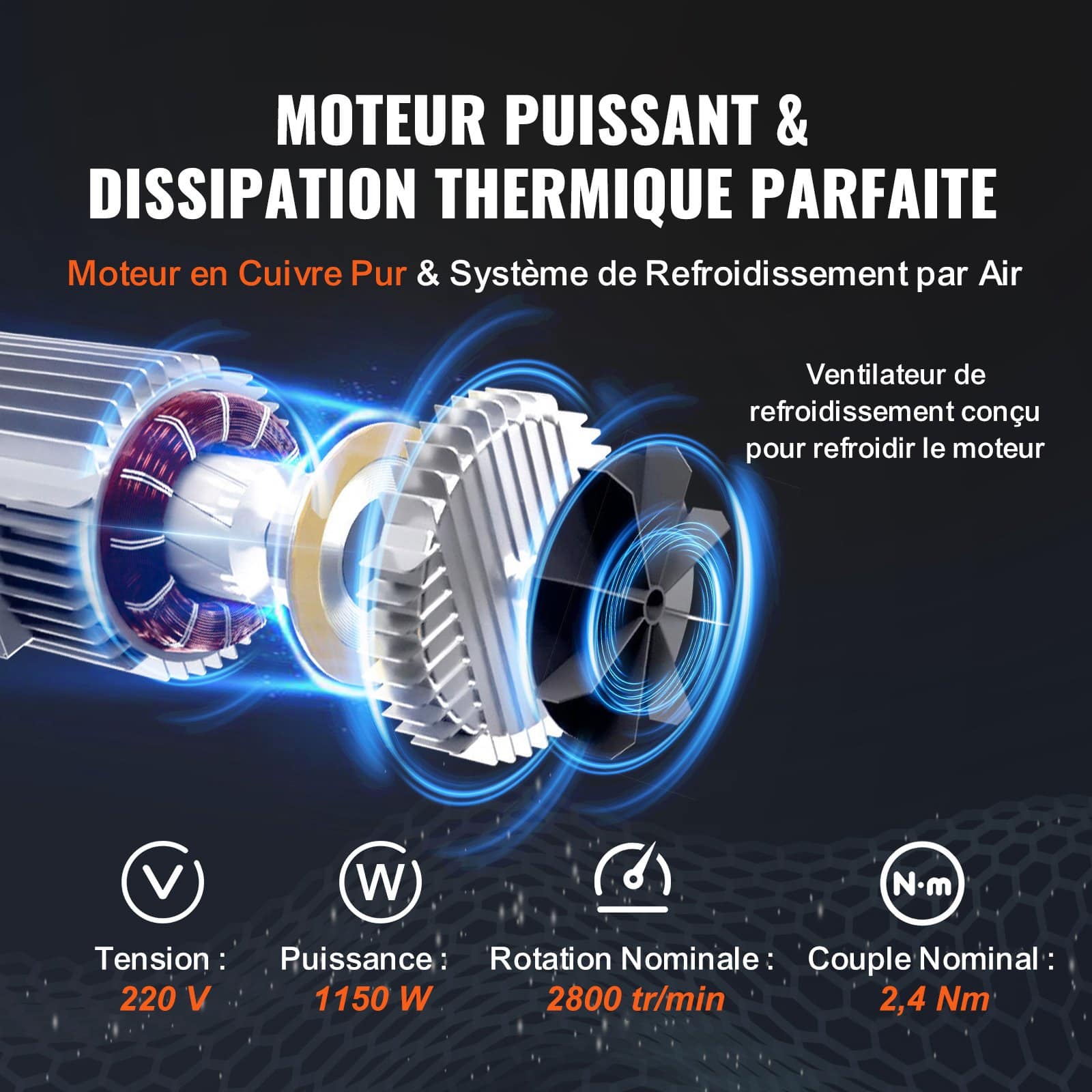 VEVOR Electric Hoist 598.7kg Capacity, 1150W 220V Steel Wire Winch, 12.2m Lift, 4.3m Remote, Copper Motor for Garage/Factory - Image 5