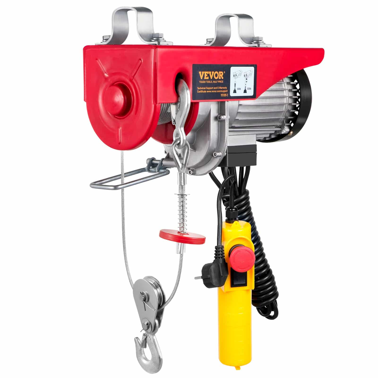 VEVOR Electric Hoist 598.7kg Capacity, 1150W 220V Steel Wire Winch, 12.2m Lift, 4.3m Remote, Copper Motor for Garage/Factory - Image 12