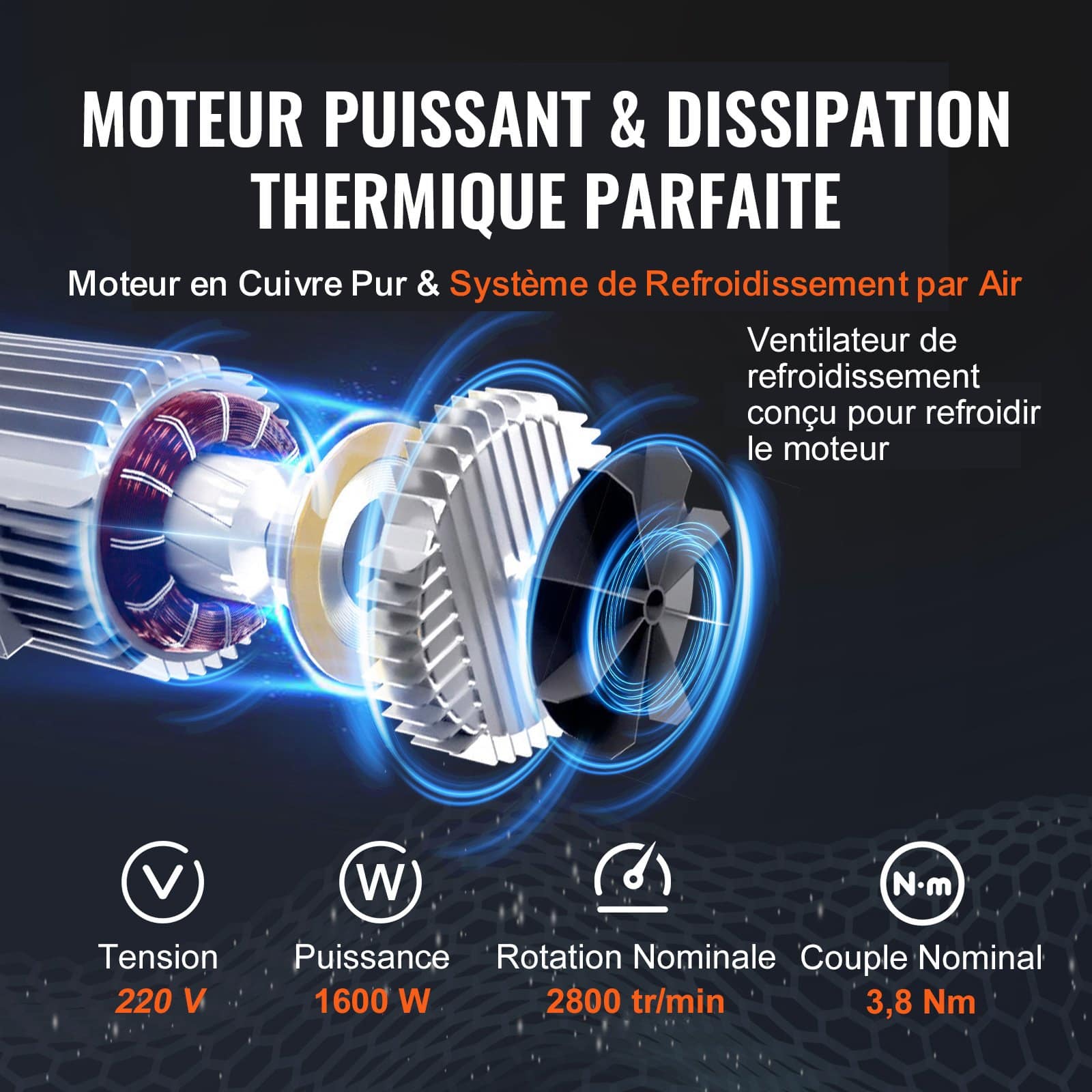 VEVOR Electric Hoist 998 kg Capacity, 1600W 220V Winch with 4.27 m Remote, 12.19 m Lift Height, Copper Motor for Garage/Factory - Image 5