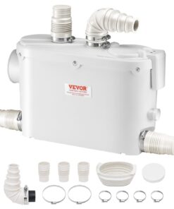 VEVOR 500W подрібнювальний насос, 6600 л/год, напір 8 м, 3 входи для туалету, душу, раковини, ванни, підвалу