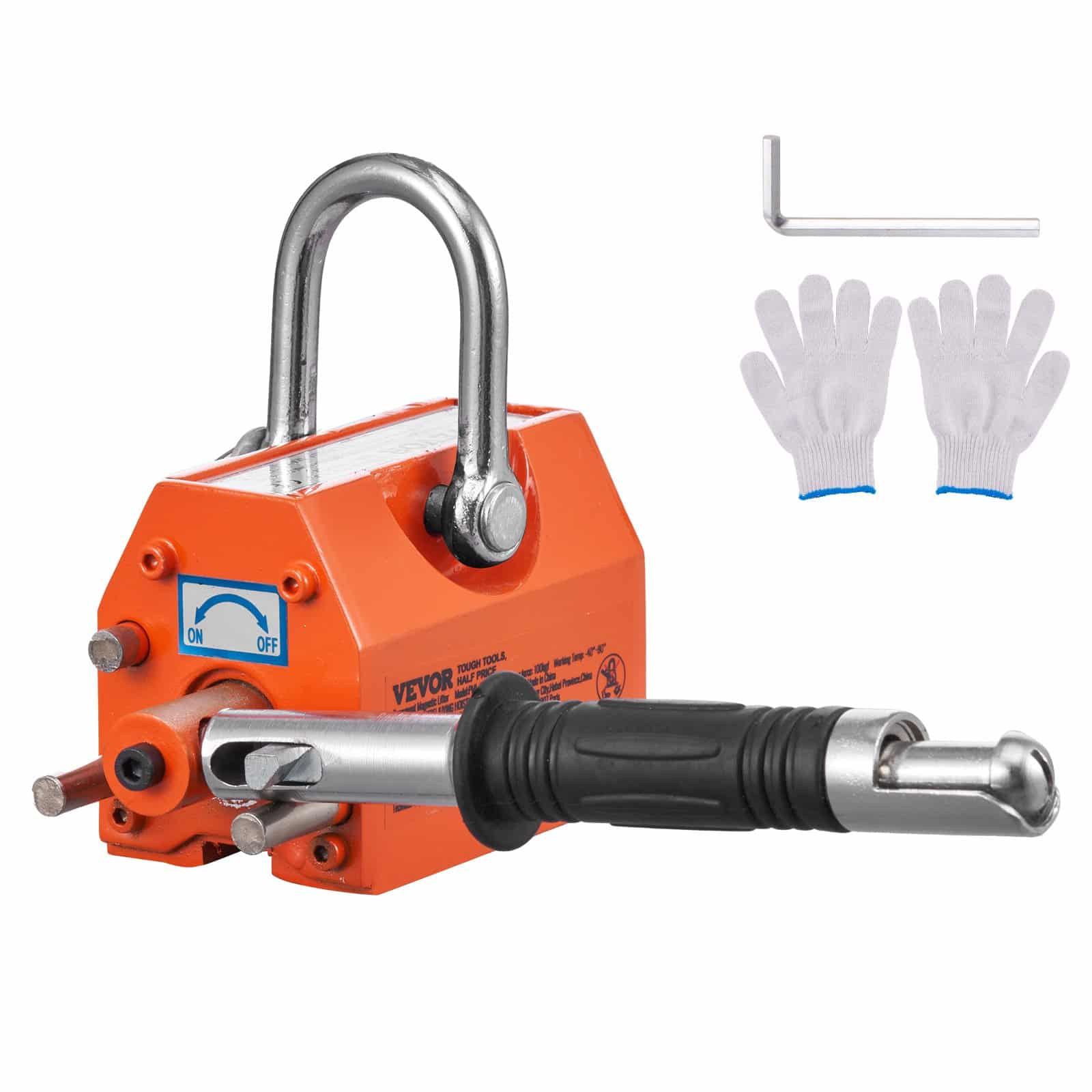 VEVOR 100 kg Magnetic Lifter with 2.5 Safety Factor, Neodymium Magnet, Heavy-Duty Lifting Tool for Steel, Hoist & Crane - Image 9