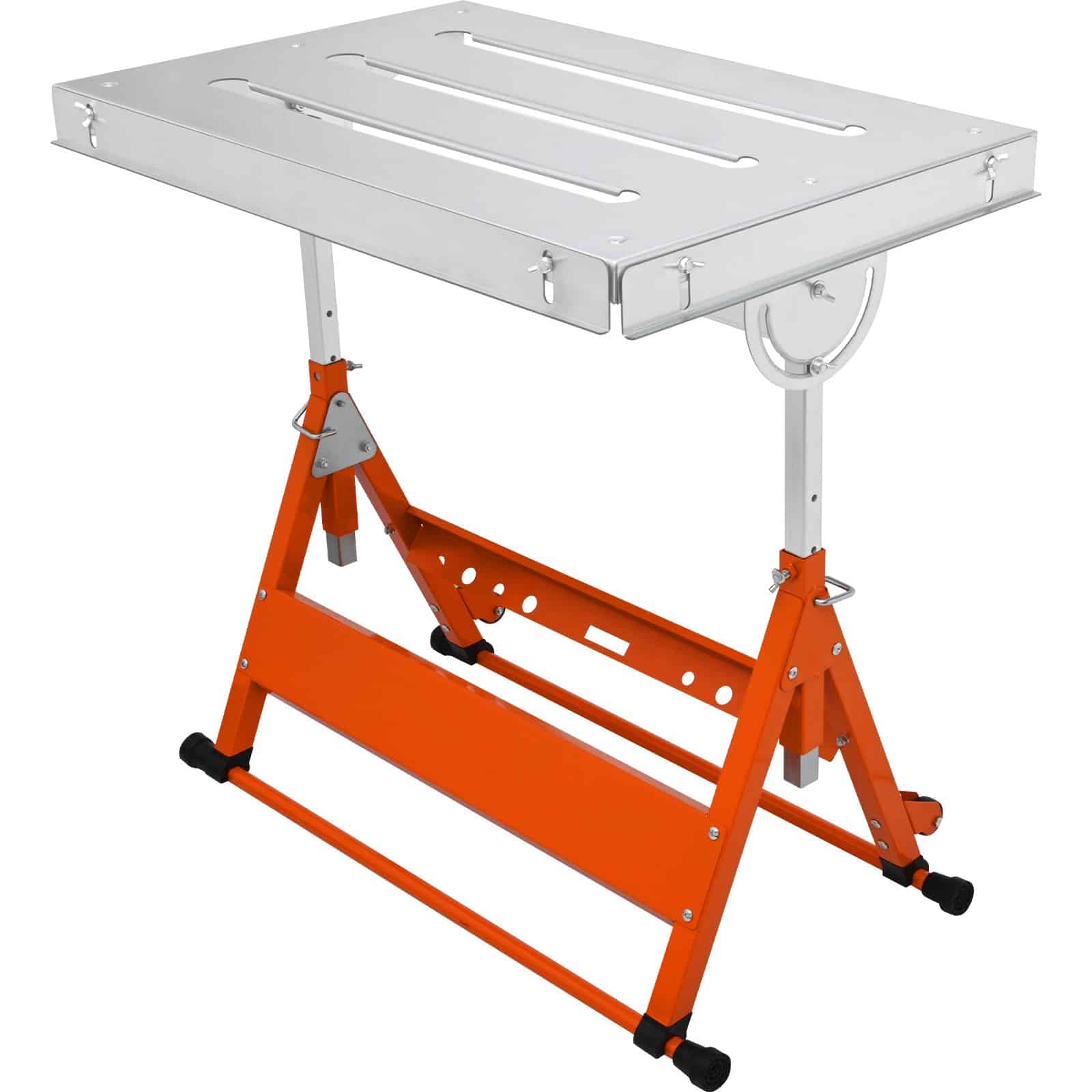 VEVOR Steel Welding Table 76.2x50.8 cm, 181.4 kg Load, Folding Adjustable Workbench with Wheels, Slots, Tilt & Guide Rails
